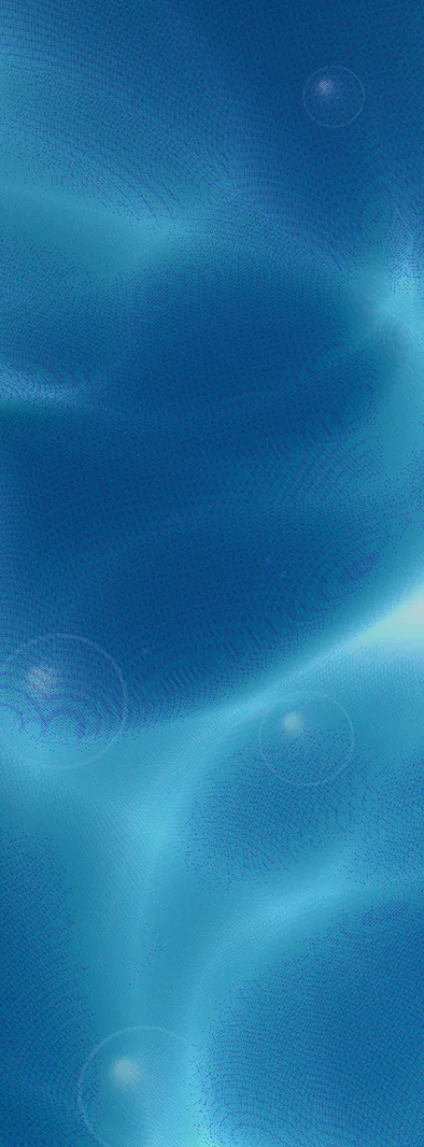 Abstract vertical blue gradient with dithered grain, soft light streaks and four faint bubble circles